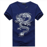 binyuxd New dragon Pure cotton Short Sleeves Hip hop Fashion Mens T-Shirt O-Neck Summer Personality Fashion men t-shirts Dragon
