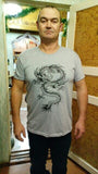 binyuxd New dragon Pure cotton Short Sleeves Hip hop Fashion Mens T-Shirt O-Neck Summer Personality Fashion men t-shirts Dragon