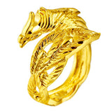Vietnam Alluvial Gold Dragon Phoenix Couples Wedding Rings Adjustable Jewelry Wholesale