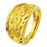 Vietnam Alluvial Gold Dragon Phoenix Couples Wedding Rings Adjustable Jewelry Wholesale