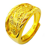 Vietnam Alluvial Gold Dragon Phoenix Couples Wedding Rings Adjustable Jewelry Wholesale
