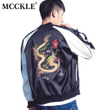 Embroidered Hip Hop Men's Jacket Coat Tracksuit Long Sleeve Dragon Mens Jackets Coats 2019 Summer Flight Streetwear Male Clothes