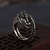 New Design Retro Adjustable Silver Dragon Ring For Men Women Personality Fashion Finger Opening Rings Dropshipping