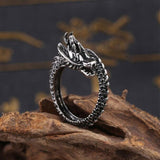 New Design Retro Adjustable Silver Dragon Ring For Men Women Personality Fashion Finger Opening Rings Dropshipping