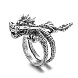 Punk Vintage Men Retro Dragon Claw Evil Eyes Rings Devil Eyeball Snake Animal Male Crystal Finger Ring Jewelry Halloween Gifts