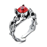 Punk Vintage Men Retro Dragon Claw Evil Eyes Rings Devil Eyeball Snake Animal Male Crystal Finger Ring Jewelry Halloween Gifts