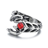 Punk Vintage Men Retro Dragon Claw Evil Eyes Rings Devil Eyeball Snake Animal Male Crystal Finger Ring Jewelry Halloween Gifts