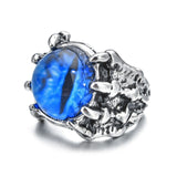 Punk Vintage Men Retro Dragon Claw Evil Eyes Rings Devil Eyeball Snake Animal Male Crystal Finger Ring Jewelry Halloween Gifts