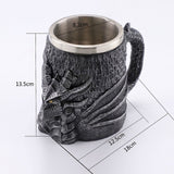 dragon head Stainless Steel Resin 3D Beer Medieval Mug Goblet Game of Thrones Tankard Coffee Cup Wine Glass Mugs BEST GOT Gift