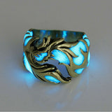 Women Man Dragon Rings Punk Stainless Steel Luminous Ring Glow In The Dark Decor Rings Jewelry Gift party popular