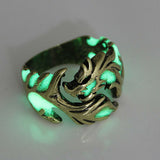 Women Man Dragon Rings Punk Stainless Steel Luminous Ring Glow In The Dark Decor Rings Jewelry Gift party popular
