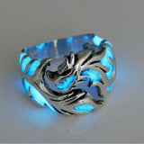 Women Man Dragon Rings Punk Stainless Steel Luminous Ring Glow In The Dark Decor Rings Jewelry Gift party popular