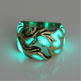 Women Man Dragon Rings Punk Stainless Steel Luminous Ring Glow In The Dark Decor Rings Jewelry Gift party popular