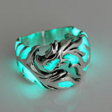 Women Man Dragon Rings Punk Stainless Steel Luminous Ring Glow In The Dark Decor Rings Jewelry Gift party popular