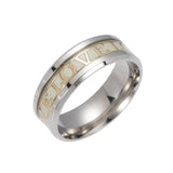 Luminous Plated silver Ring Dark Golden Dragon Inlay Green Background Fashion Men Fluorescent Glowing Rings