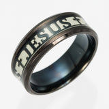 Luminous Plated silver Ring Dark Golden Dragon Inlay Green Background Fashion Men Fluorescent Glowing Rings