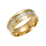 Luminous Plated silver Ring Dark Golden Dragon Inlay Green Background Fashion Men Fluorescent Glowing Rings