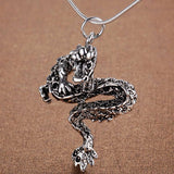 Antique Silver Necklaces for Women Dragon Pendant Necklace Collier Choker Fashion Jewelry Accessories Bijoux Gifts Factory Price