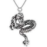 Antique Silver Necklaces for Women Dragon Pendant Necklace Collier Choker Fashion Jewelry Accessories Bijoux Gifts Factory Price