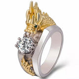 Unique Style Female Dragon Animal Ring 18KT Rose Gold Engagement Ring Vintage Wedding Band Skull Rings For Women