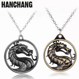 Mortal Kombat Necklace Fighting Game Dragon Jane Empire Pendant Necklace Vintage Jewelry Collier For Game Fans Gift
