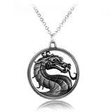 Mortal Kombat Necklace Fighting Game Dragon Jane Empire Pendant Necklace Vintage Jewelry Collier For Game Fans Gift