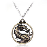 Mortal Kombat Necklace Fighting Game Dragon Jane Empire Pendant Necklace Vintage Jewelry Collier For Game Fans Gift