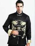 Navy blue Traditional Chinese Men's Kung-Fu Embroider Dragon Jacket Coat M L XL XXL XXXL Free Shipping M1015