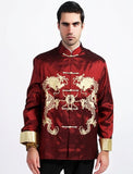 Navy blue Traditional Chinese Men's Kung-Fu Embroider Dragon Jacket Coat M L XL XXL XXXL Free Shipping M1015