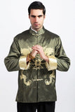Navy blue Traditional Chinese Men's Kung-Fu Embroider Dragon Jacket Coat M L XL XXL XXXL Free Shipping M1015