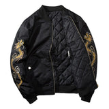 Winter Thick Black Bomber Jacket Men Embroidery Dragon Jackets and Coats Harajuku Streetwear Mens Hip Hop Baseball Jacket WE337